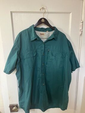 🌲 RedHead Men’s 3XL Short Sleeve Button Down Shirt – Green Outdoor Fishing